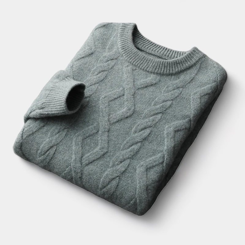 OLD MONEY Merino Gewatteerde Gebreide Trui