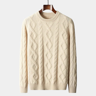 OLD MONEY Merino Gewatteerde Gebreide Trui