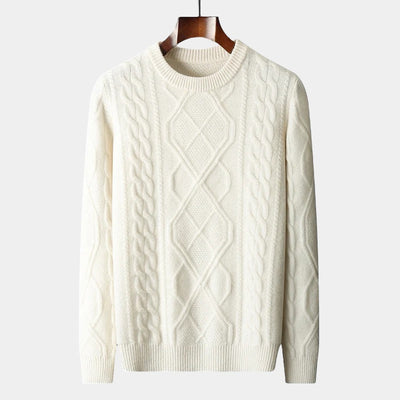 OLD MONEY Merino Kabel-/Geweven Trui