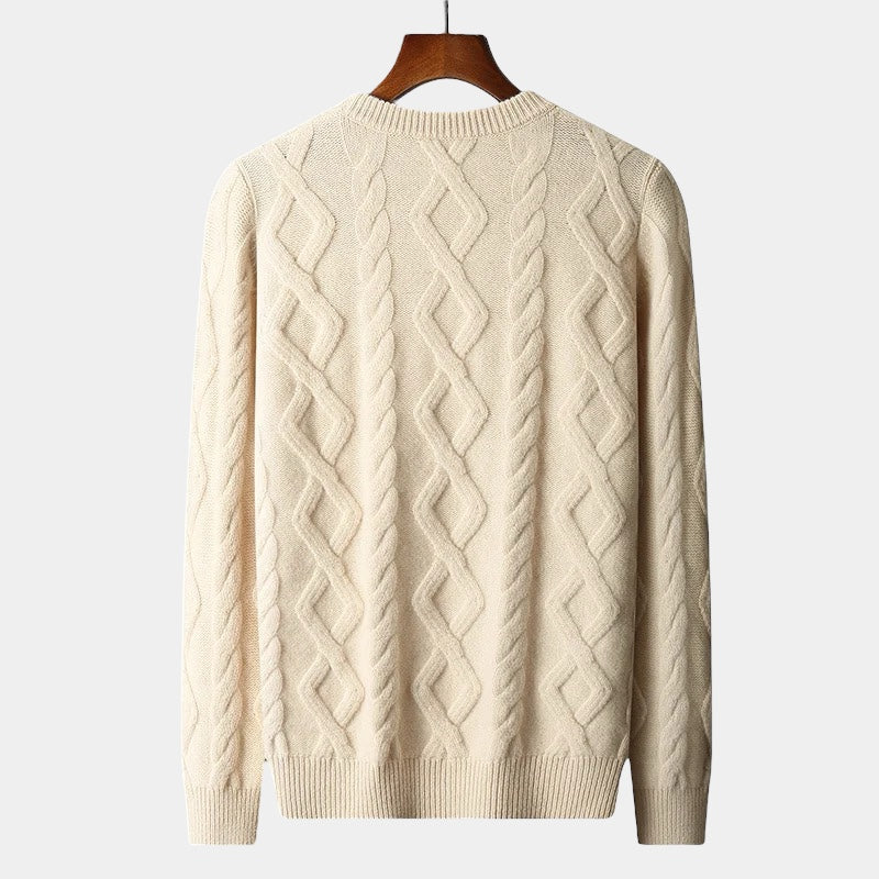 OLD MONEY Merino Gewatteerde Gebreide Trui