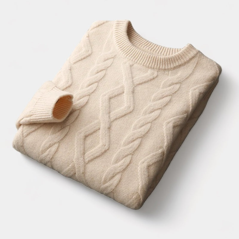 OLD MONEY Merino Gewatteerde Gebreide Trui