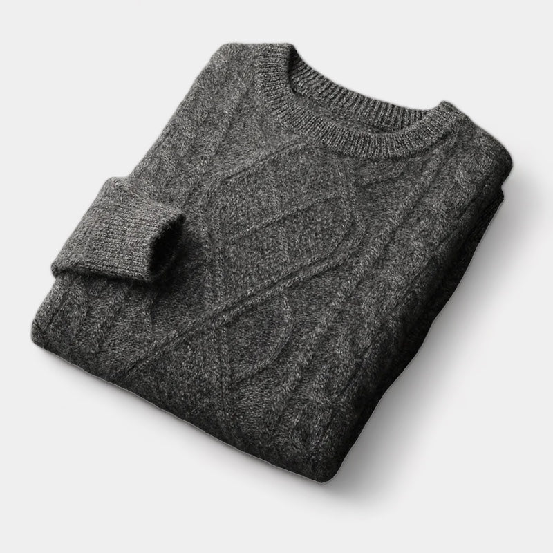 OLD MONEY Merino Kabel-/Geweven Trui