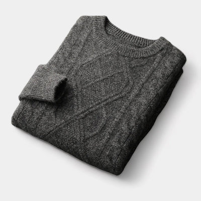 OLD MONEY Merino Kabel-/Geweven Trui