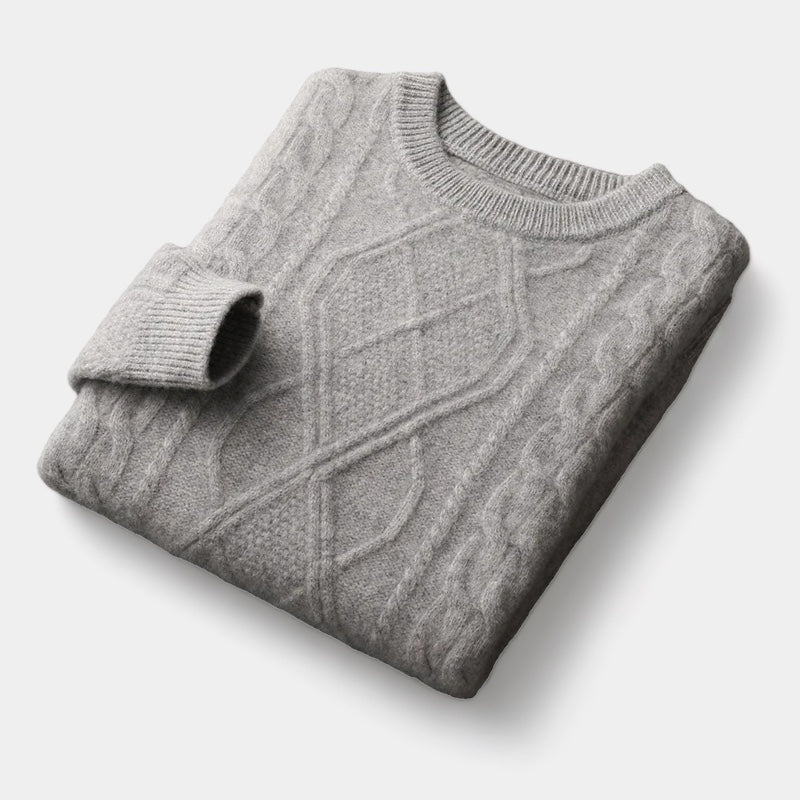 OLD MONEY Merino Kabel-/Geweven Trui