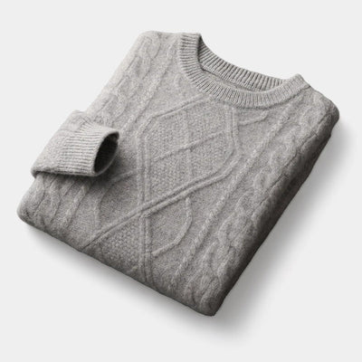 OLD MONEY Merino Kabel-/Geweven Trui