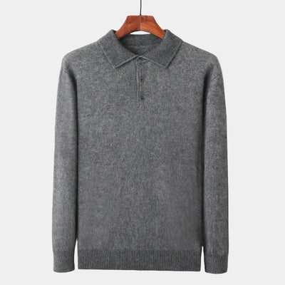 OLD MONEY Merino Trui met Polo Kraag