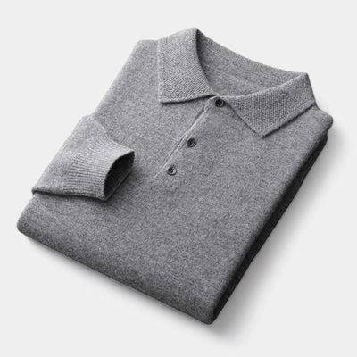 OLD MONEY Merino Trui met Polo Kraag