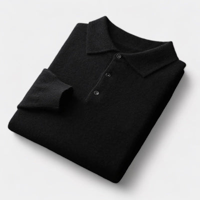 OLD MONEY Merino Trui met Polo Kraag