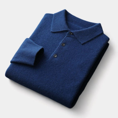 OLD MONEY Merino Trui met Polo Kraag